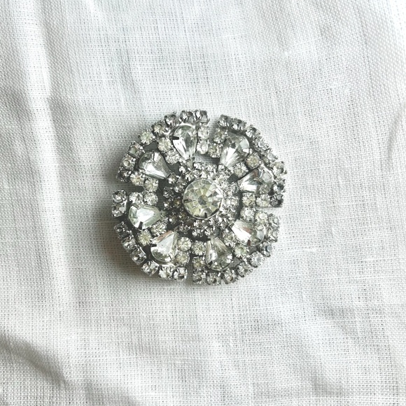 s-l400.jpg Beautiful Vintage Art Deco Rhinestone Brooch - Costume Jewelry